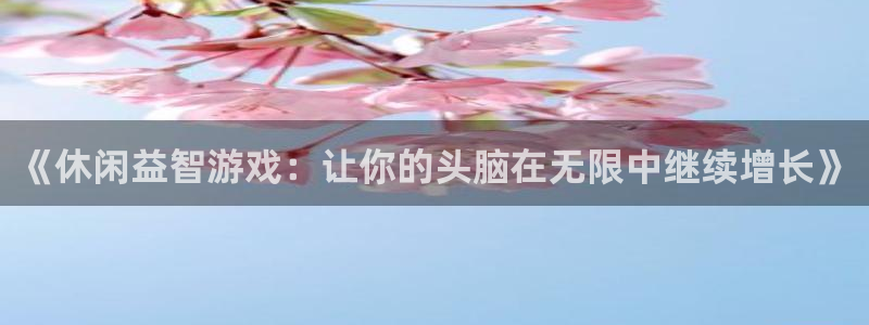 雷火竞技电竞平台：《休闲益智游戏：让你的头脑在无限中继续增长